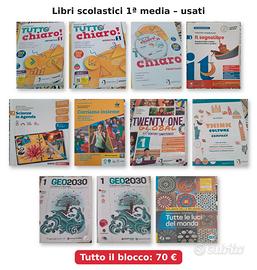 Libri scolastici 1ª media usati - blocco completo