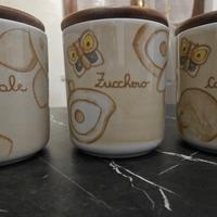 barattolo porta sale,zucchero e caffè in porcellan