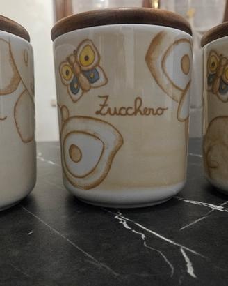 barattolo porta sale,zucchero e caffè in porcellan