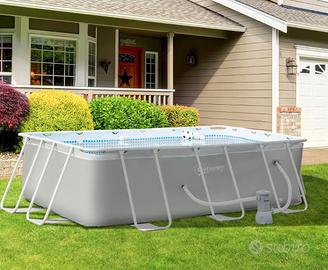 Outsunny Piscina Fuori Terra Rettangolare h 80 cm