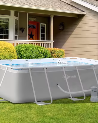 Outsunny Piscina Fuori Terra Rettangolare h 80 cm