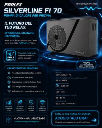 Poolex Silverline FI 70 – Pompa di Calore