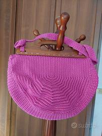 borsa da spiaggia con manico in legno