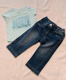 set 2 pezzi bimba 3/6 MESI. Maglietta e jeans