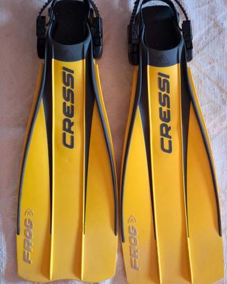 PINNE CRESSI SUB  "FROG - RONDINE", TG. S/M USATE.