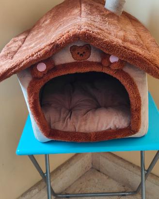cuccia per cani e gatti con cuscino estraibile
