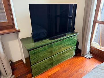 Coppia di comodini + comò legno laccato pregiato