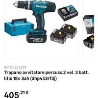 Trapano avvitatore percuss.2 vel. 3 batt) dhp453rf