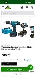 Trapano avvitatore percuss.2 vel. 3 batt) dhp453rf