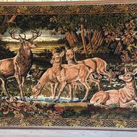 Grande Arazzo in Lana 130x210 con Cervi