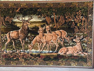Grande Arazzo in Lana 130x210 con Cervi