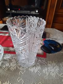 vaso in cristallo ,vassoio in cristallo
