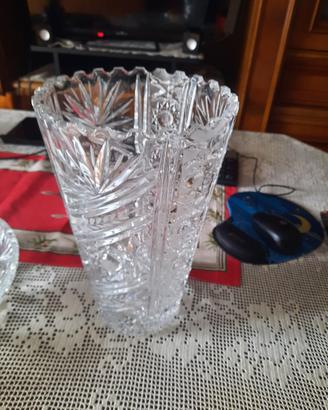 vaso in cristallo ,vassoio in cristallo