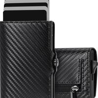 NUOVO Portafoglio Uomo,Porta Carte di Credito Nero