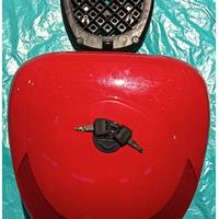 Bauletto Rosso + Portapacchi; per Vespa LX / S