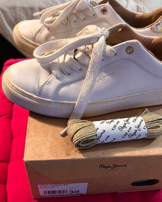 Sneaker patrizia Pepe tg 38 bianco/ oro