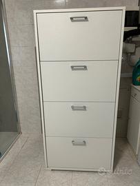 scarpiera laccata bianca