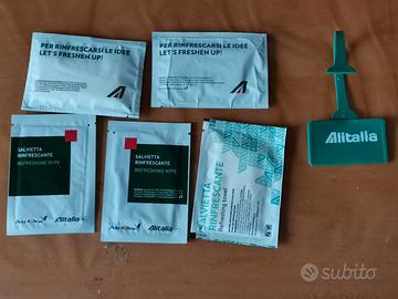Lotto 5 salviette + targhetta Alitalia