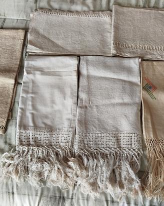 asciugamani vintage in lino e cotone 