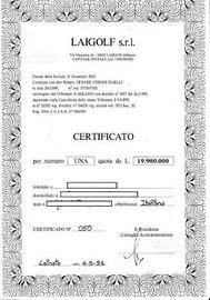 Quota Capitale Sociale Laigolf srl Green Club Golf
