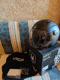 Casco Jet Scooter Moto Nero Opaco MPH Taglia L