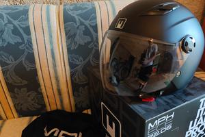 Casco Jet Scooter Moto Nero Opaco MPH Taglia L
