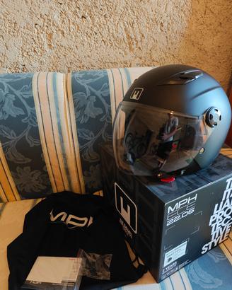 Casco Jet Scooter Moto Nero Opaco MPH Taglia L