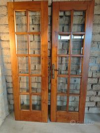 Porta vetrata in noce massello stile inglese