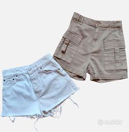Set 2 shorts bianco e beige da ragazzina.XS e S