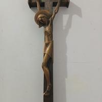 Antico Crocifisso ottone e metallo 
