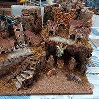 Capanna presepe completa e con luci