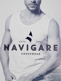 canottiera uomo spalla larga cotone tg l bianco