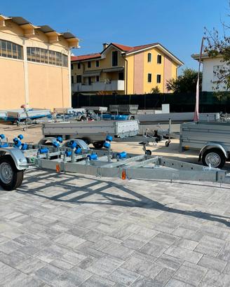 rimorchio porta barca o gommone bi asse 2400Kg tot