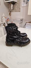 DR.MARTENS PASCAL SEQUIN PAILLETTES NERO ARGENTO