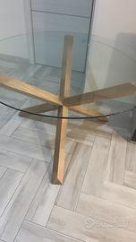 Tavolo tondo in vetro temperato
