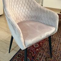 N. 6 poltroncine in velluto grigio