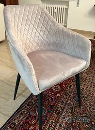 N. 6 poltroncine in velluto grigio