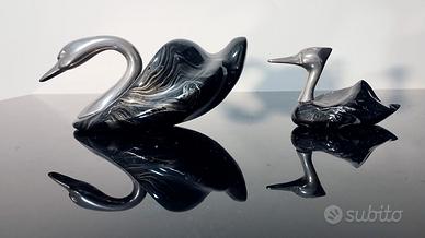 De Stijl Firenze Coppia Cigni in Ceramica anni '60