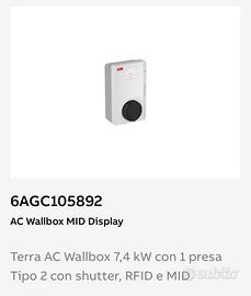 Wall box abb 7,4kw 1 presa tipo 2 rfid e mid