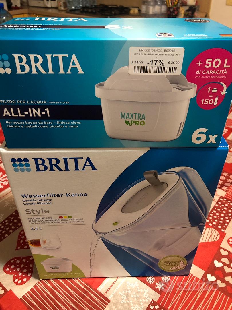 Brita Caraffa filtrante per Acqua Style Grey (2,4 L) Filtro Maxtra Pro  All-in-1