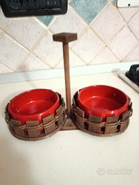 Set x servire stuzzichini in legno e ceramica 