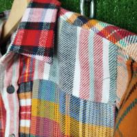 camicia a quadri patchwork vintage taglia M 