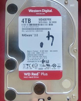 Disco rigido WD Red Plus da 3,5”, velocità 5400 rp