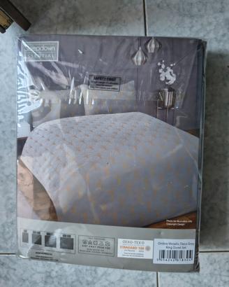 Set copripiumino Sleepdown king size nuovo, Grigio