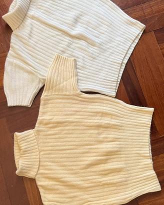 Maglioncini a maniche corte di lana d’ angora