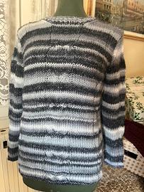 Maglione di lana vergine con trecce taglia M