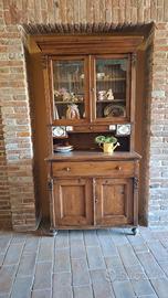 Splendida cristalliera credenza antica 1800 legno