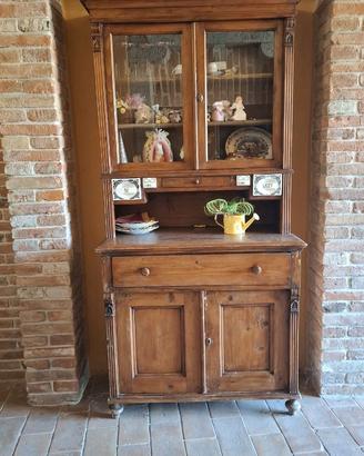 Splendida cristalliera credenza antica 1800 legno