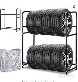 Scaffale Supporti per Pneumatici per 8 Pneumatici