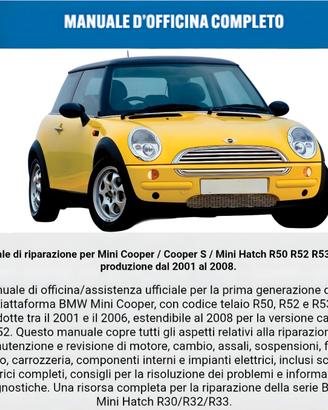 Manuale Officina Mini Cooper S R50 R52 R53  